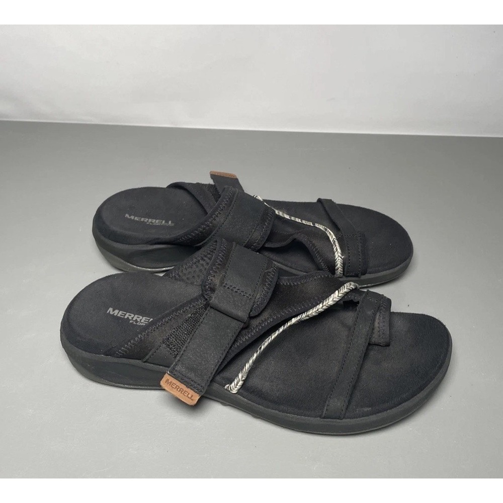 MERRELL Terran 4 Post Wrap Black Slide Sandals Women's Size 9